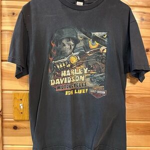 Harley-Davidson Black Graphic T-Shirt for Men